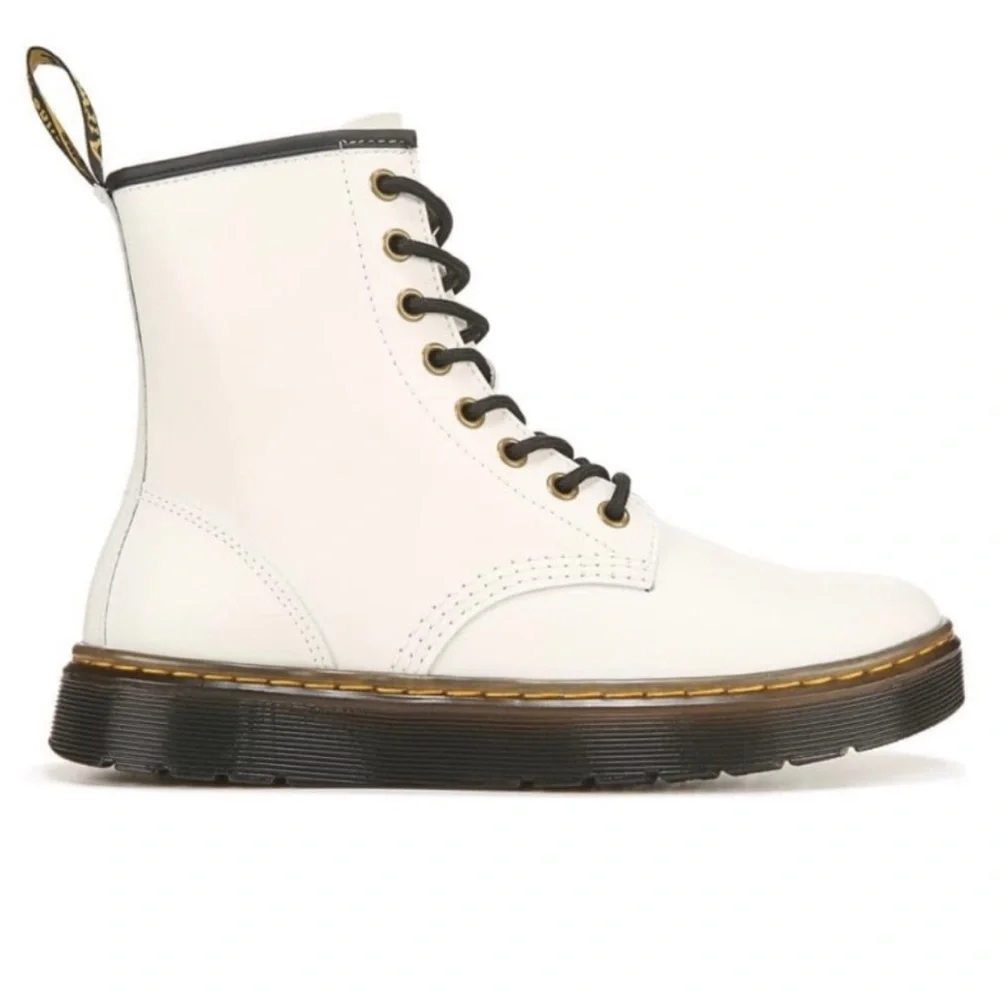 Dr. Martens Women's Zavala Combat Boots in White - 8 - NWOB
